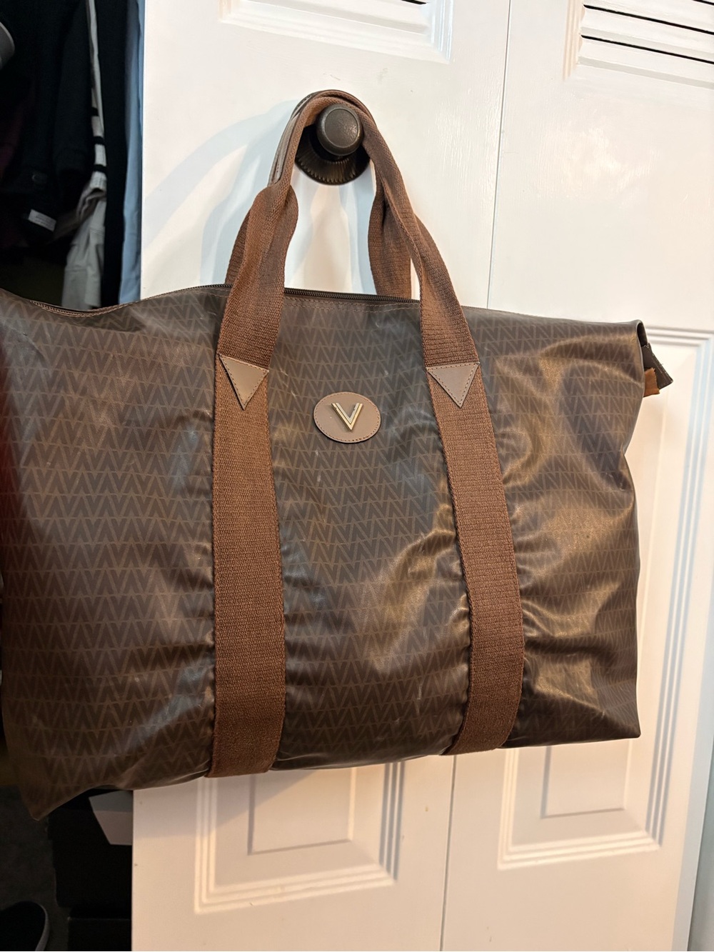 Mario Valentino Brown Weekend Travel Tote